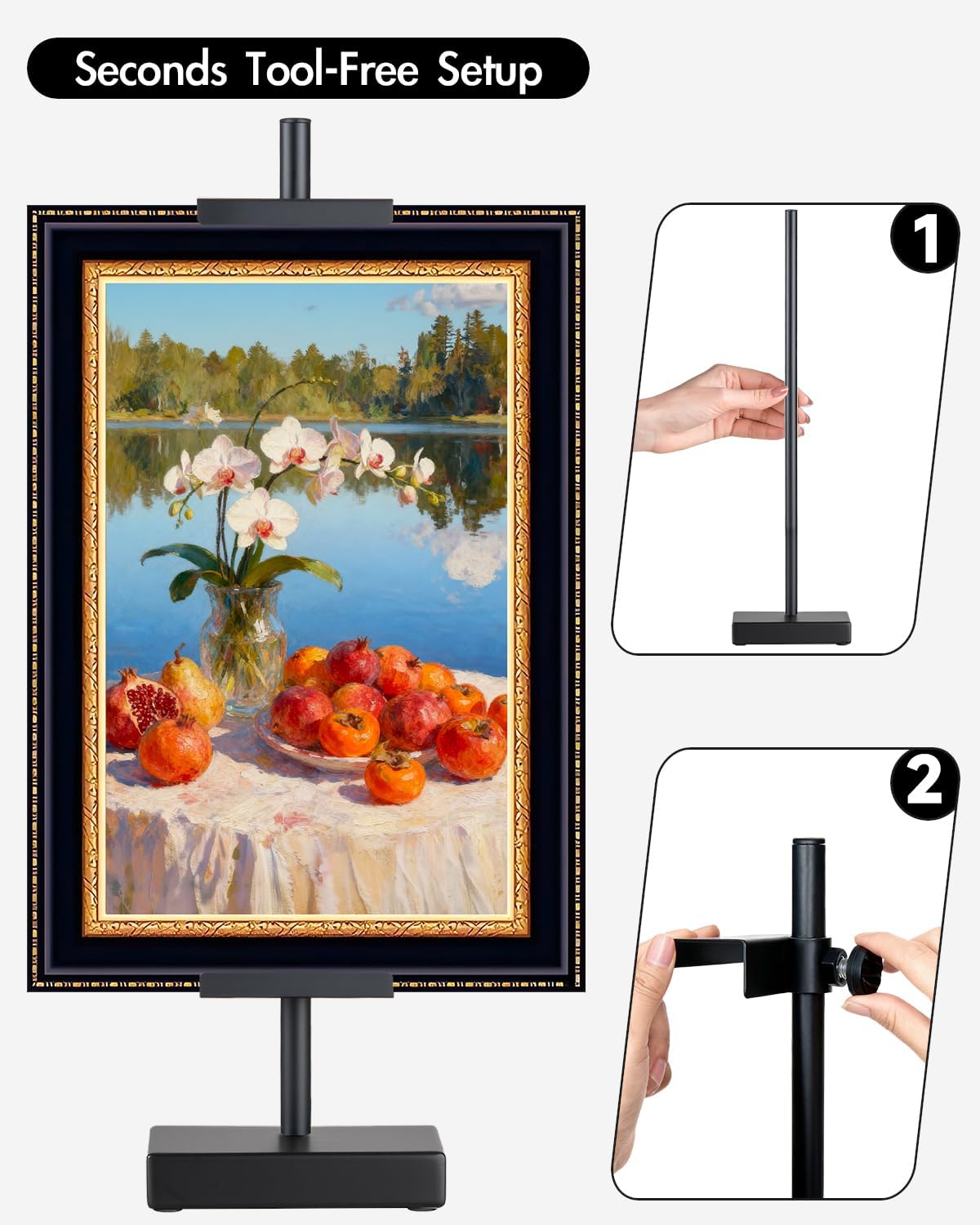 Metal Picture Frame Holder for Artwork / Black