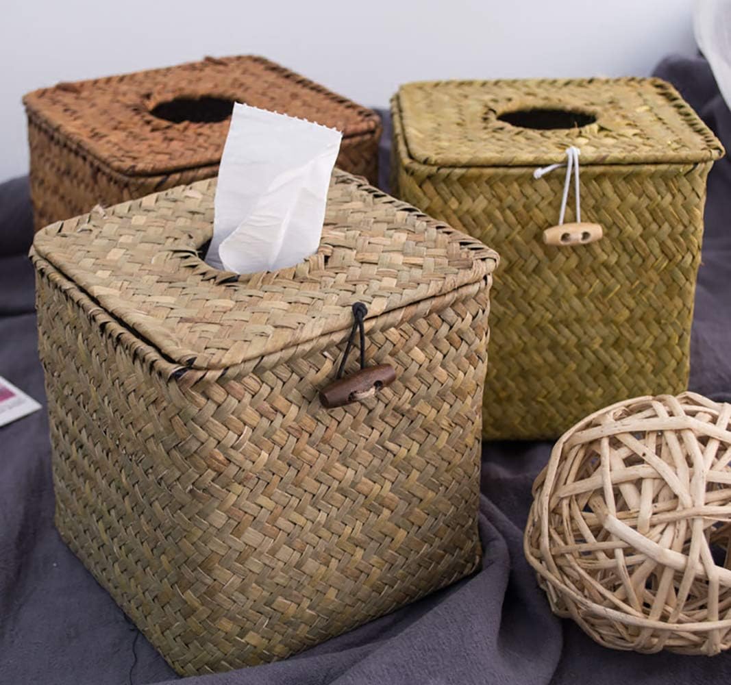 Decorative Woven Paper Holder Napkin Dispense / 5 x 5 x 5 / Set of 2