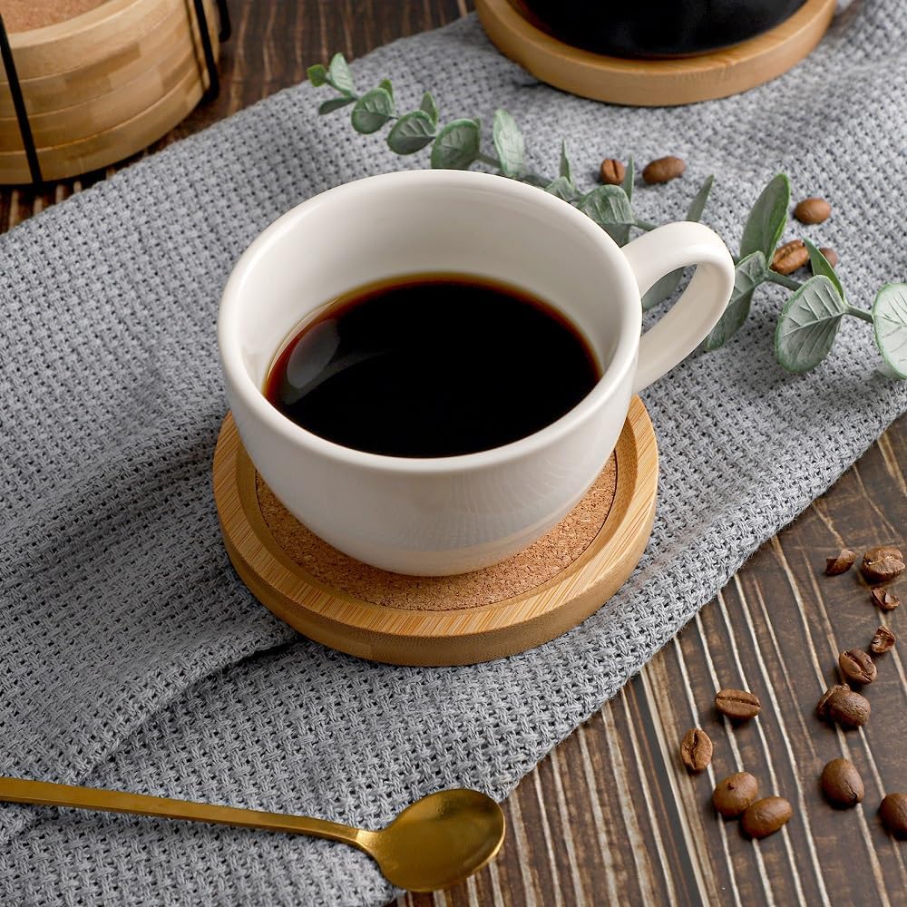 Holder / Bamboo Coasters for Drinks Coaster Sets Rustic / Set of 6