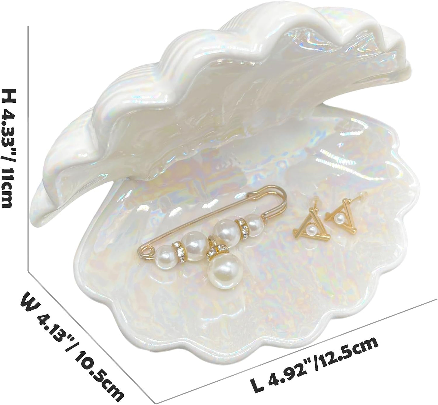 Shell Trinket Dish Ceramic Conch Ring Holder Jewelry Tray Decorative Jewelry Plate Jewelry / Shell A