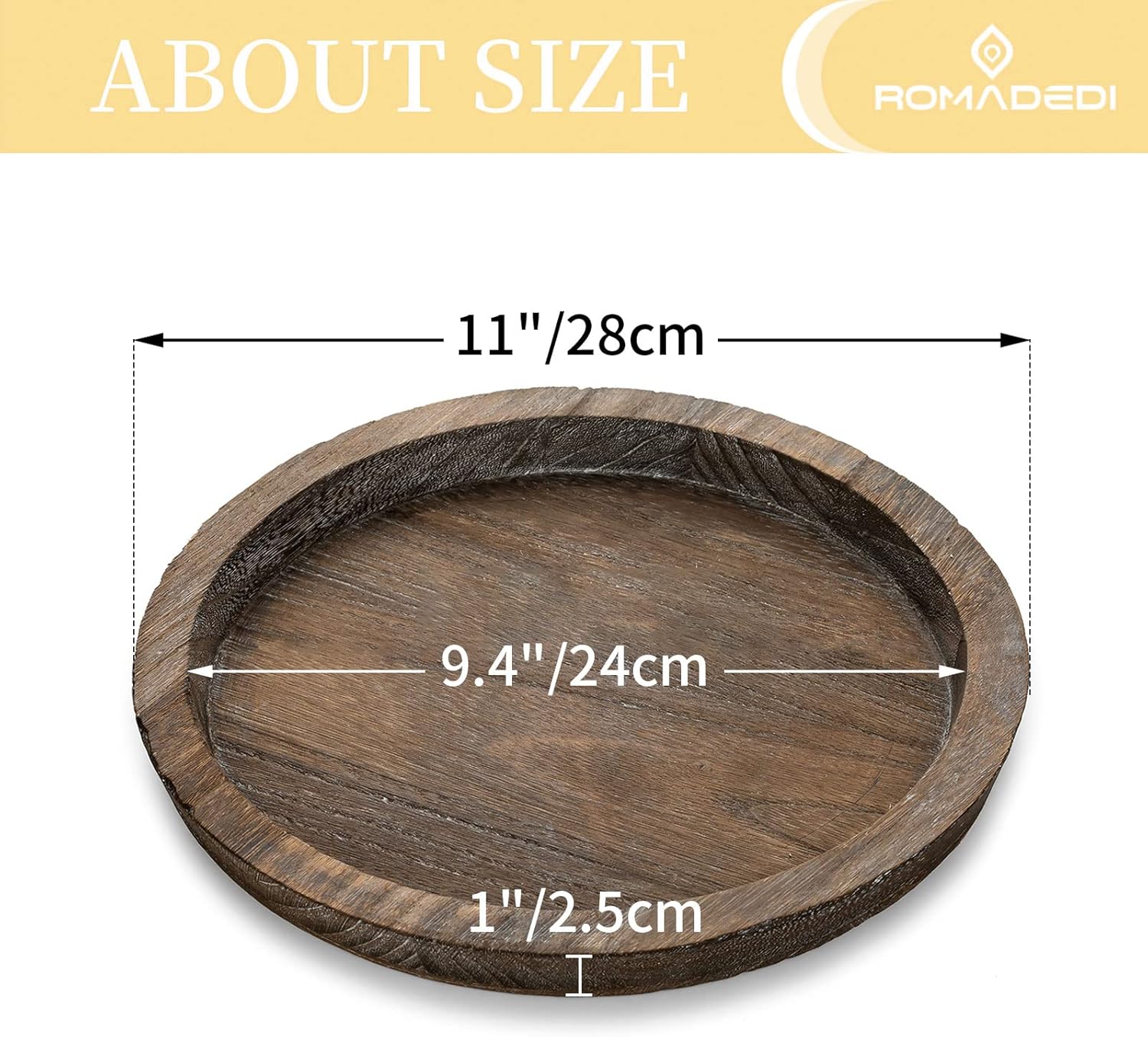 Farmhouse Wooden Candle Tray / Rustic / 11 Inch