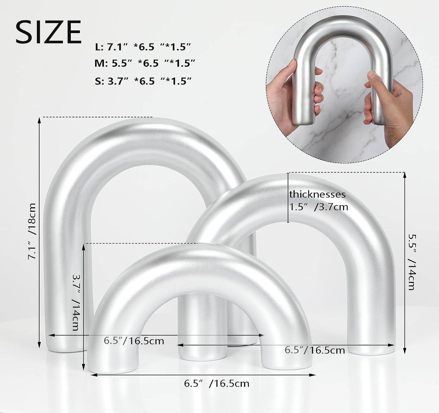 Arch Decorative Objects Statue / Sliver / Resin / Set of 3