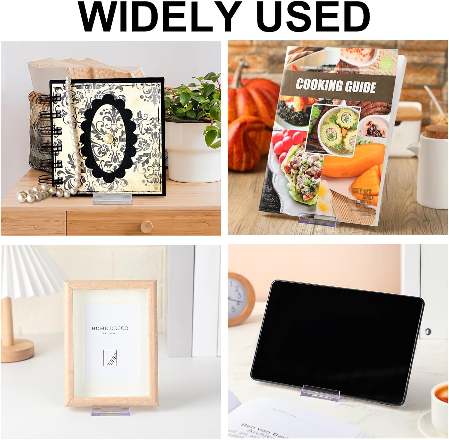 36 Pack Acrylic Book Stand for Display Adjustable, 4.2in H | Clear Display Holder Easel Collector Stand for Home
