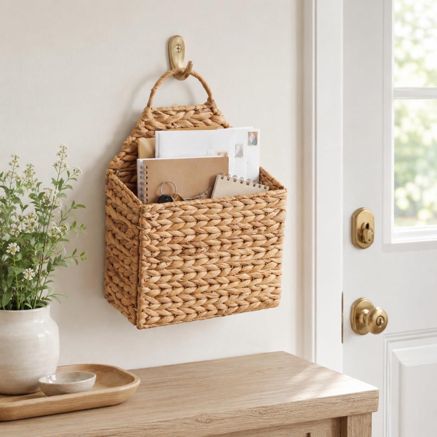 Flat Back Woven Storage Organizer for Mail