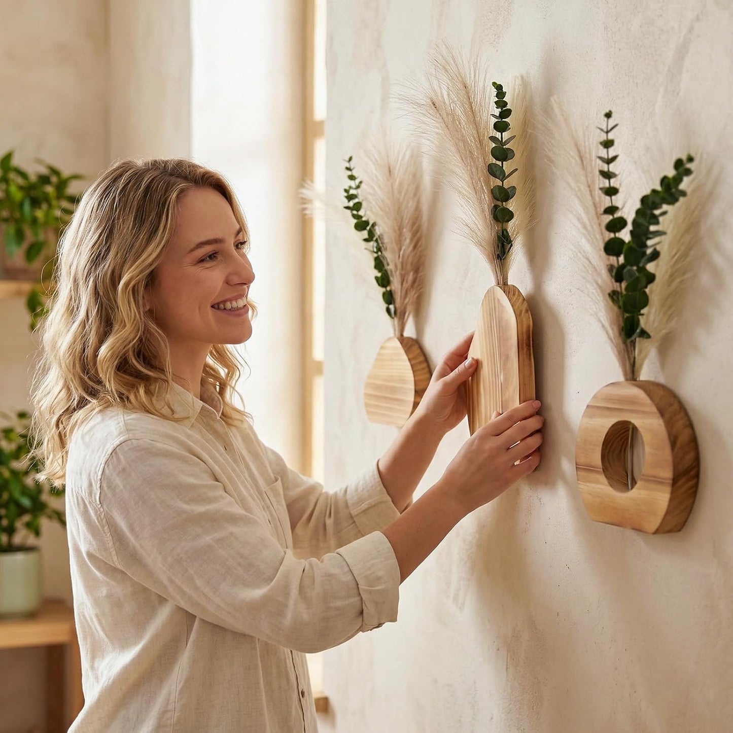 Wooden Wall Vase / Set of 3