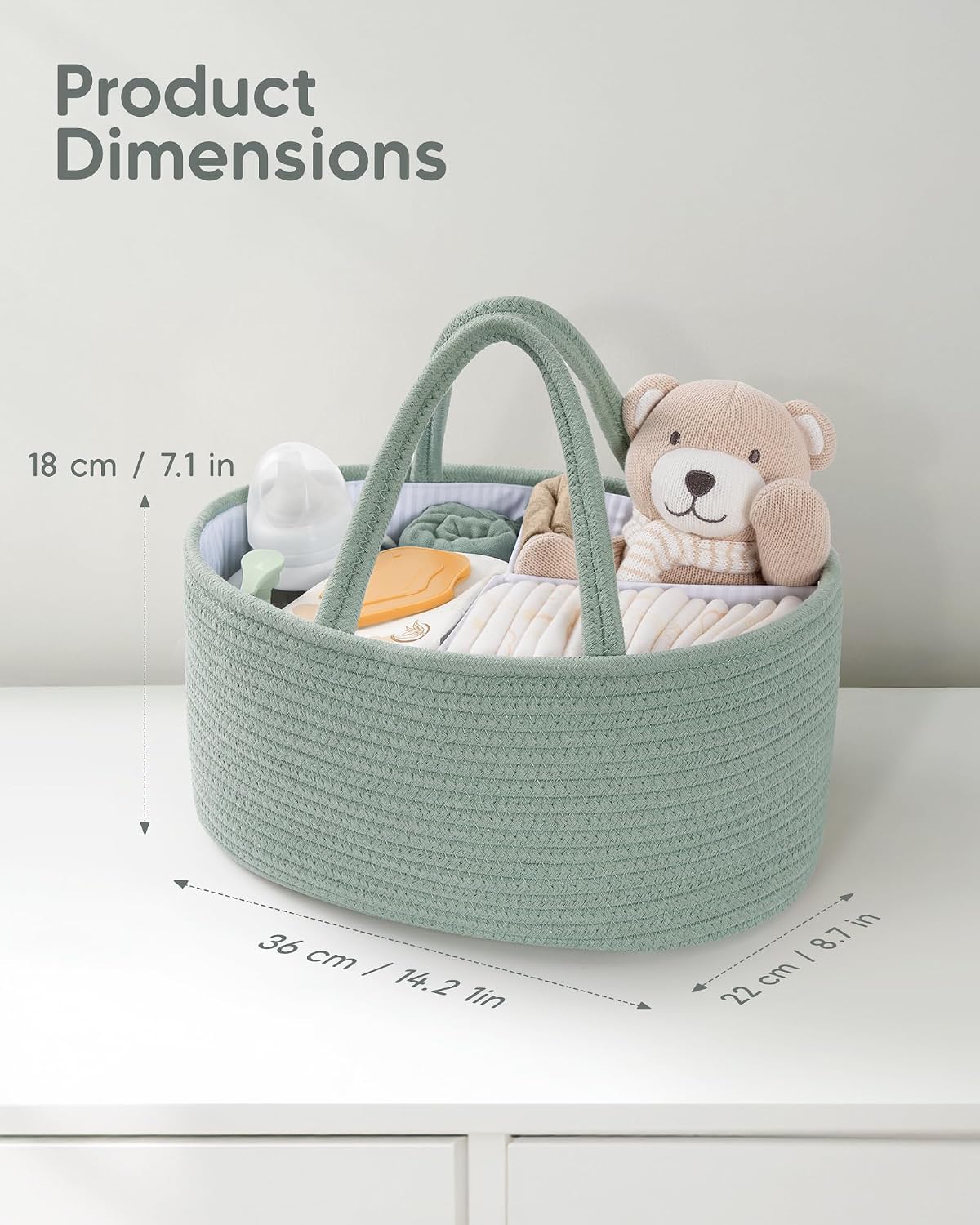 Diaper Caddy Organizer for Baby / Large / Green