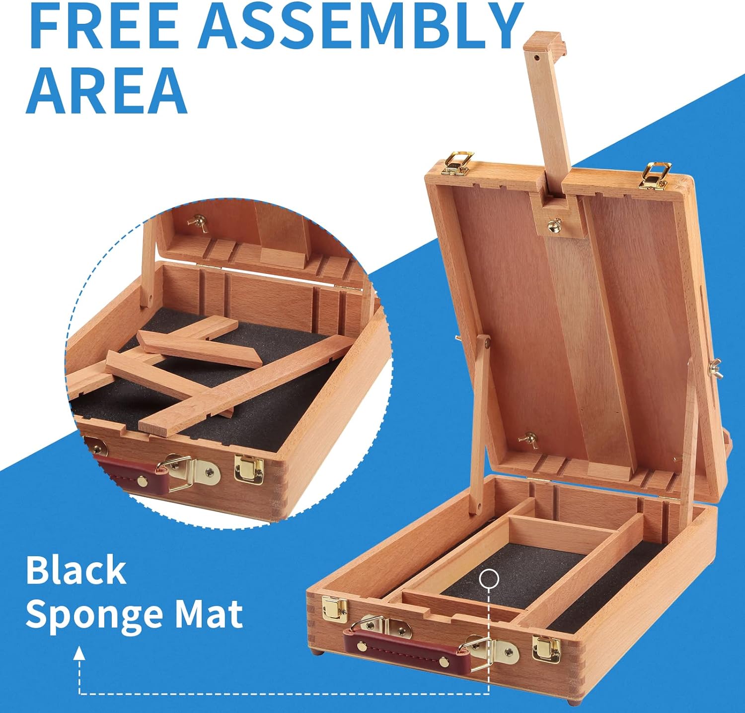 Beech Wood Sketchbox Desktop Easel for Painting / Tabletop Easel