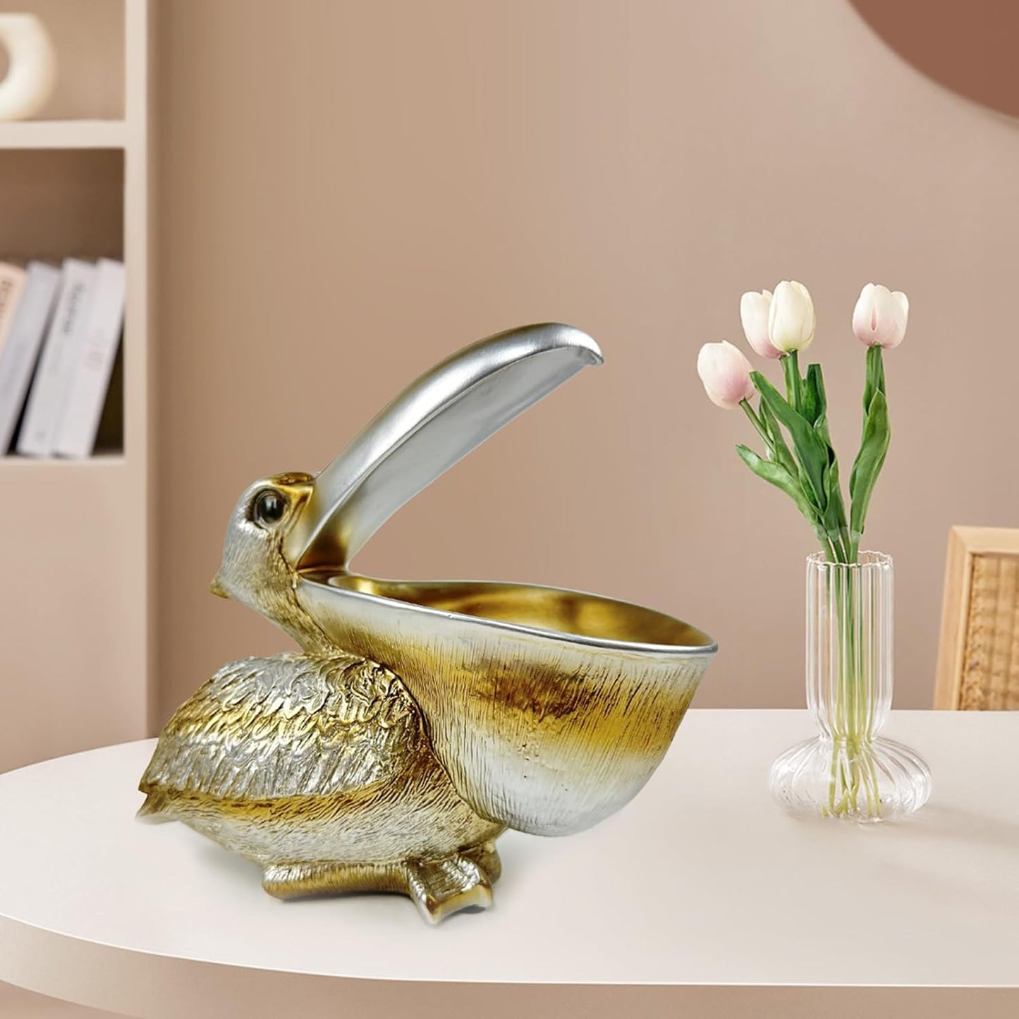 Creative Resin Statues Pelican Birds Statues Toucan Figurines Entrance Decor Ornament Candy / Silver