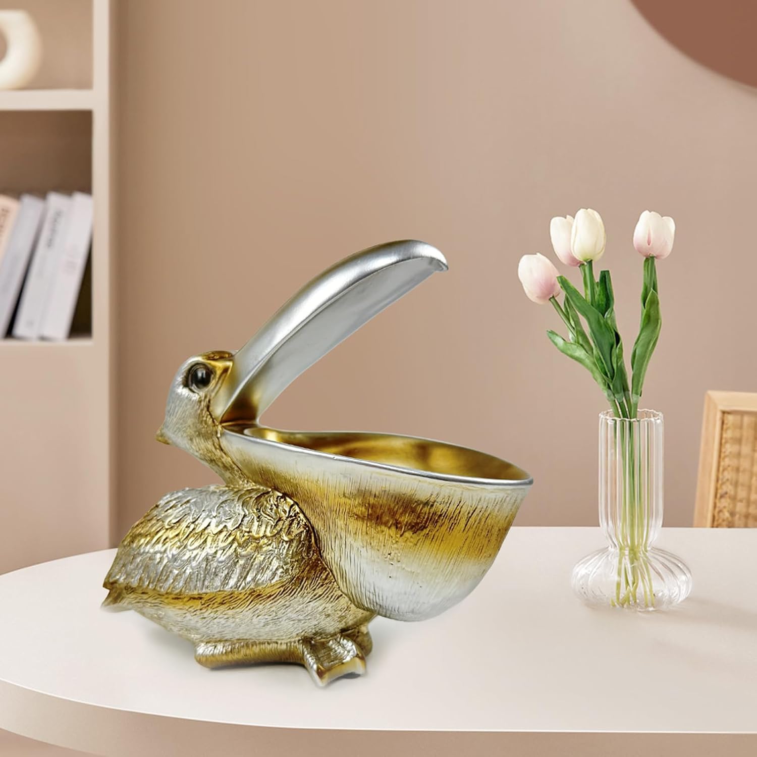 Creative Resin Statues Pelican Birds Statues Toucan Figurines Entrance Decor Ornament Candy / Silver