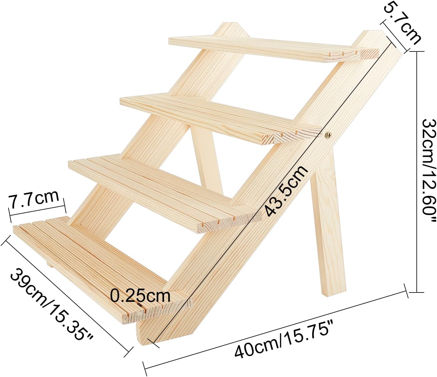 4-Tier Wooden Display Stand Riser / 15.35 x 15.75 x 12.6 / 4-tier Wooden L.w.thi