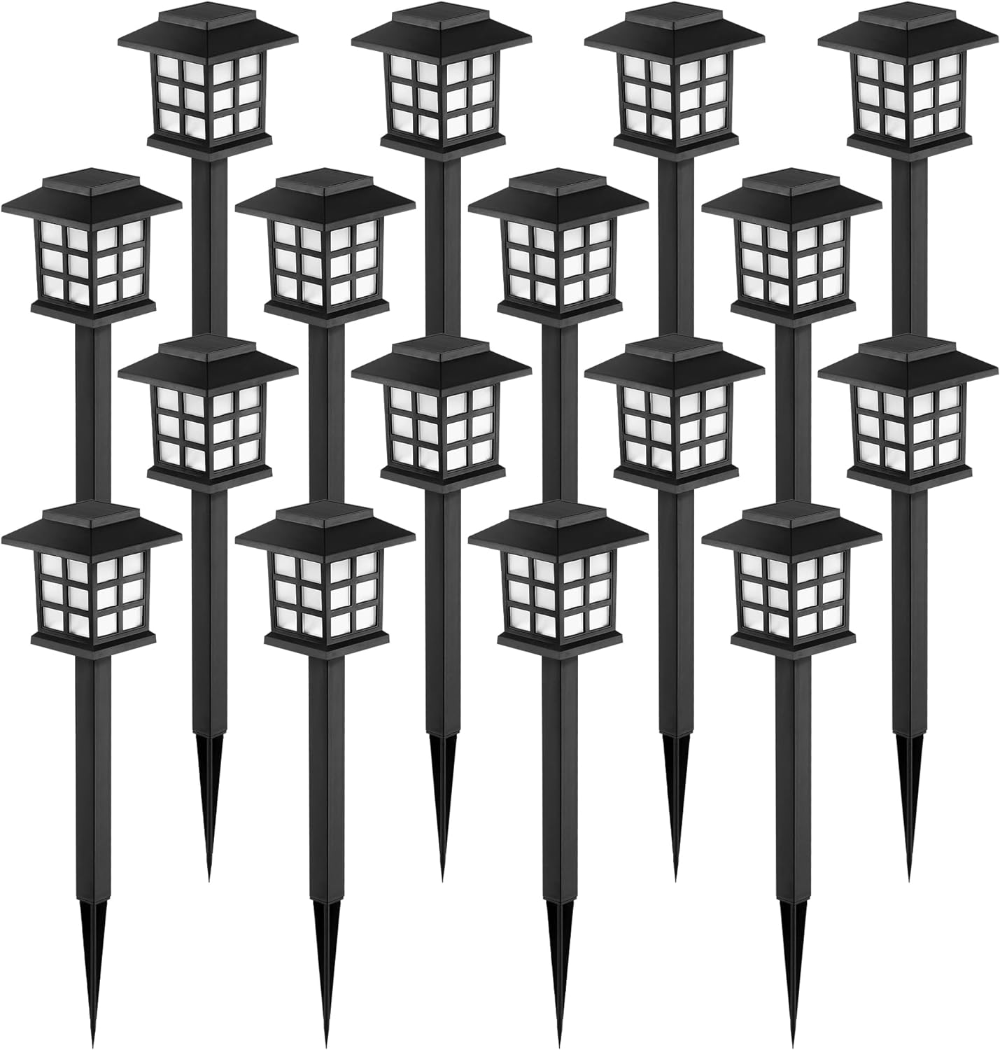 GIGALUMI Solar Lights Outdoor Waterproof 16 Pack, LED Garden Decor