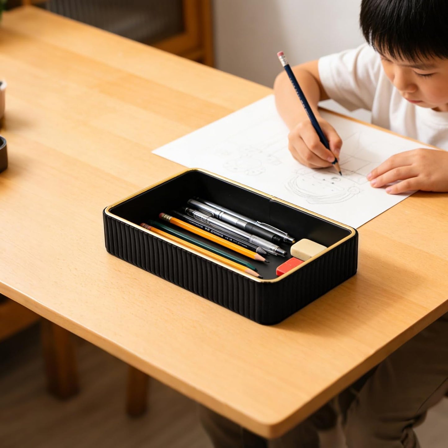PU Leather Valet Tray / Black