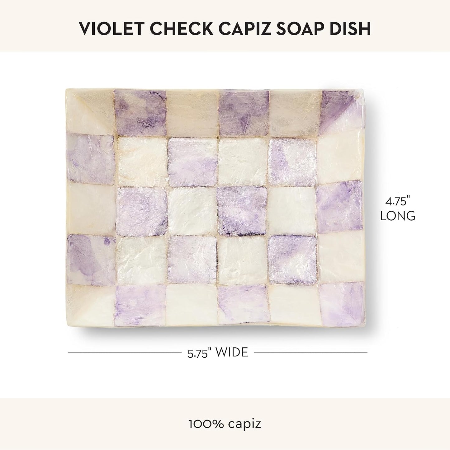 Decorative Soap Holder / Violet Check / Purple