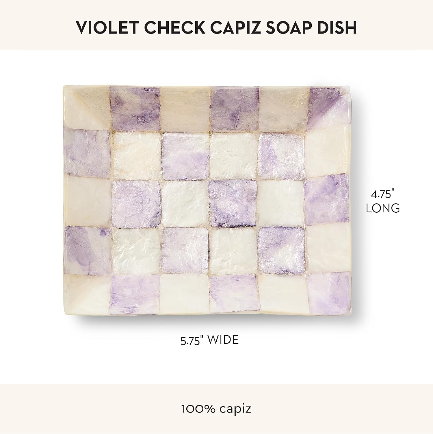 Decorative Soap Holder / Violet Check / Purple