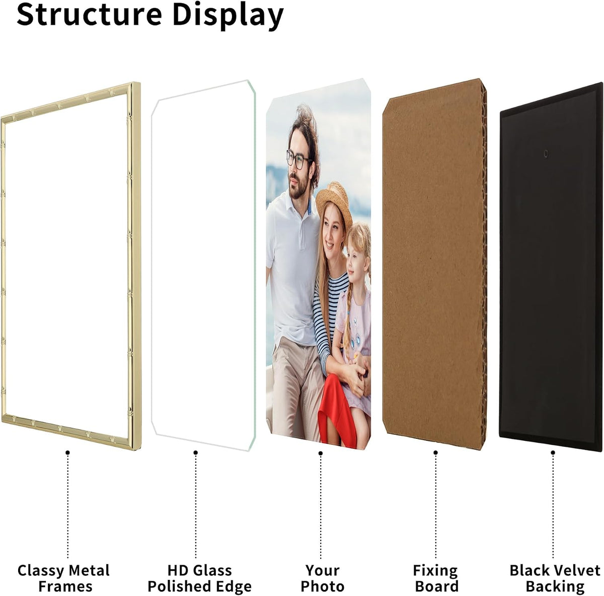 YiPinYin Silver 8.5x11'' Bamboo Detail Designs Metal Document Frame 2pack,Classy Silver Plated Certificated Frames