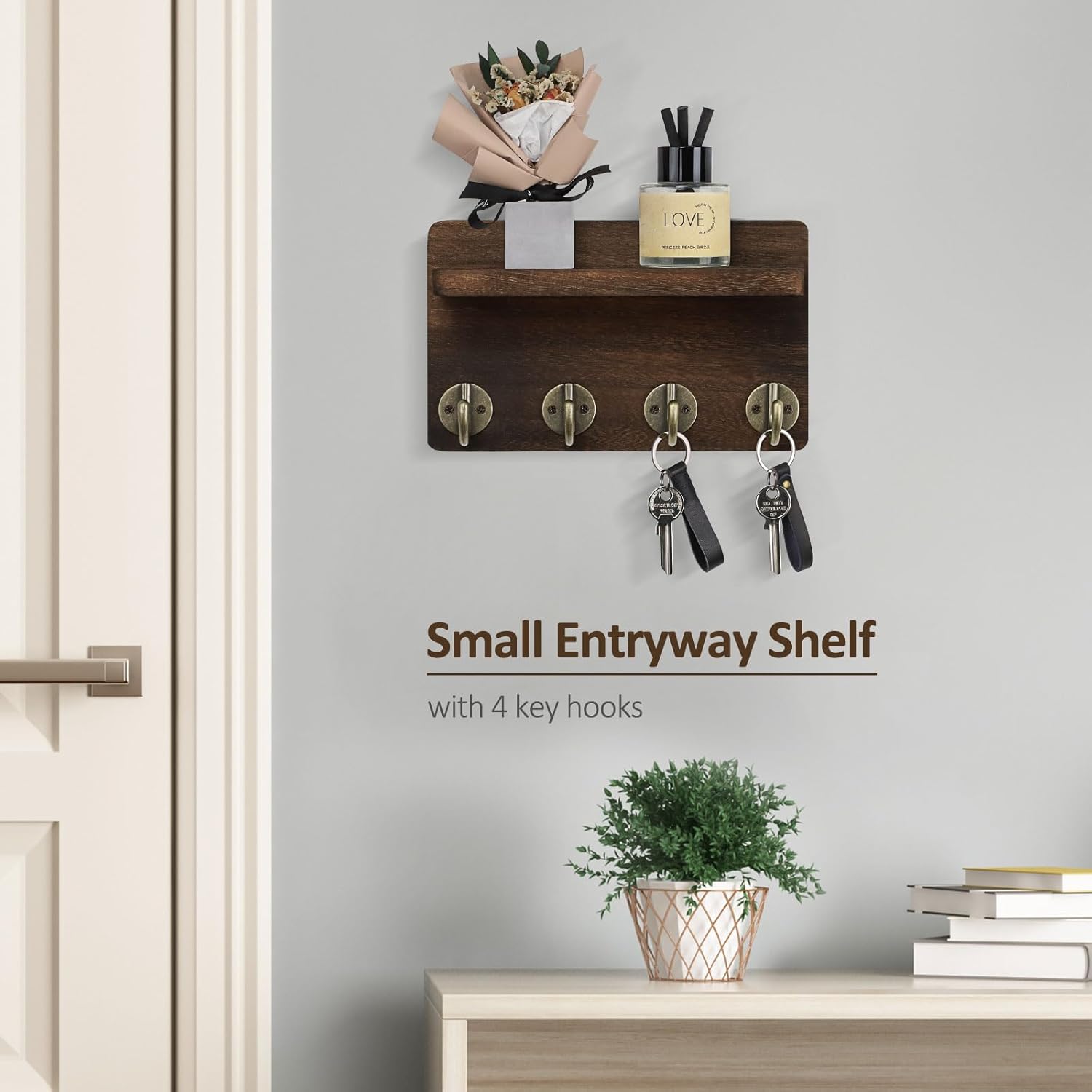 Small Home Decor Wooden Wall Organizer / Brown / 8.5 Inch