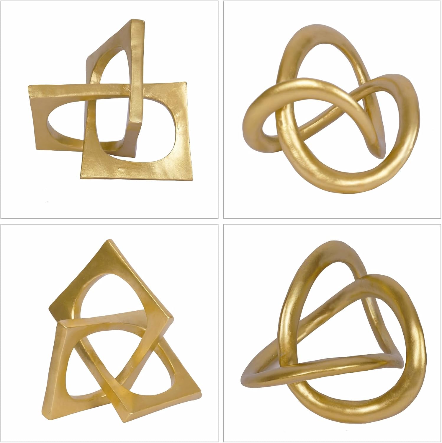 Modern Geometric Sculpture Knot Statue Decor Tabletop Sculpture and Figurines / Round / Gold