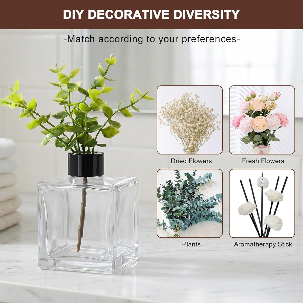 Kitchen Soap Dispenser Set with Wood Tray, Clear Glass Soap Dispenser with Pump, Decorative Hand and Dish Soap
