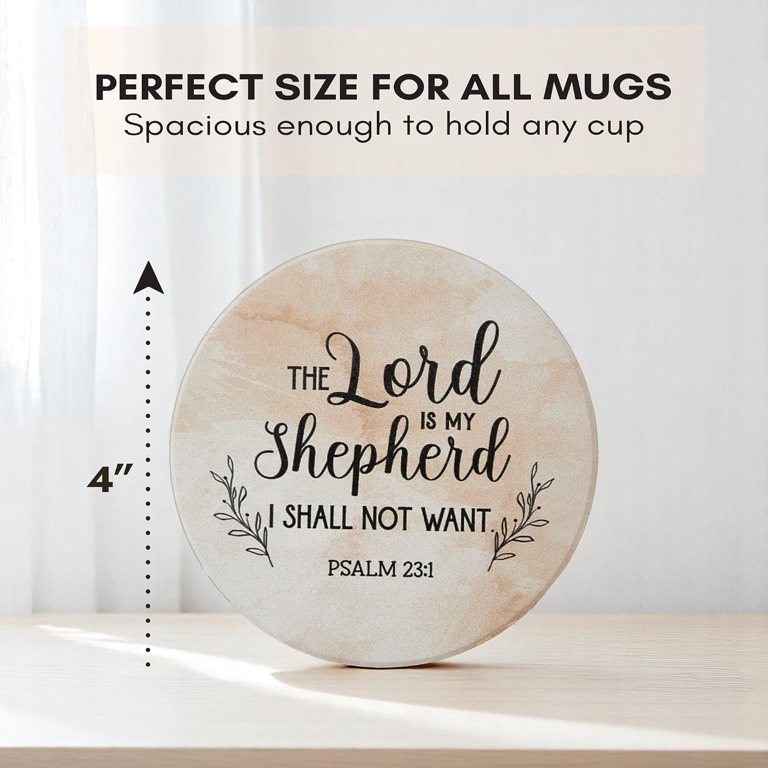 Holder- Ceramic Absorbent Drink Coasters / Blessed / Set of 6