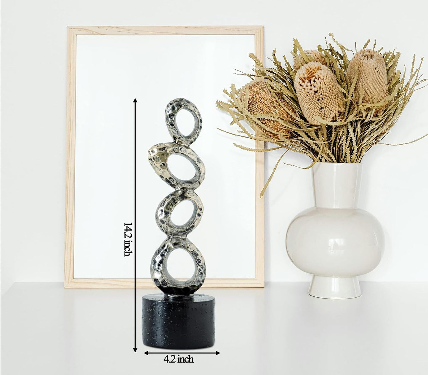 Modern Abstract Resin Sculpture / Gold