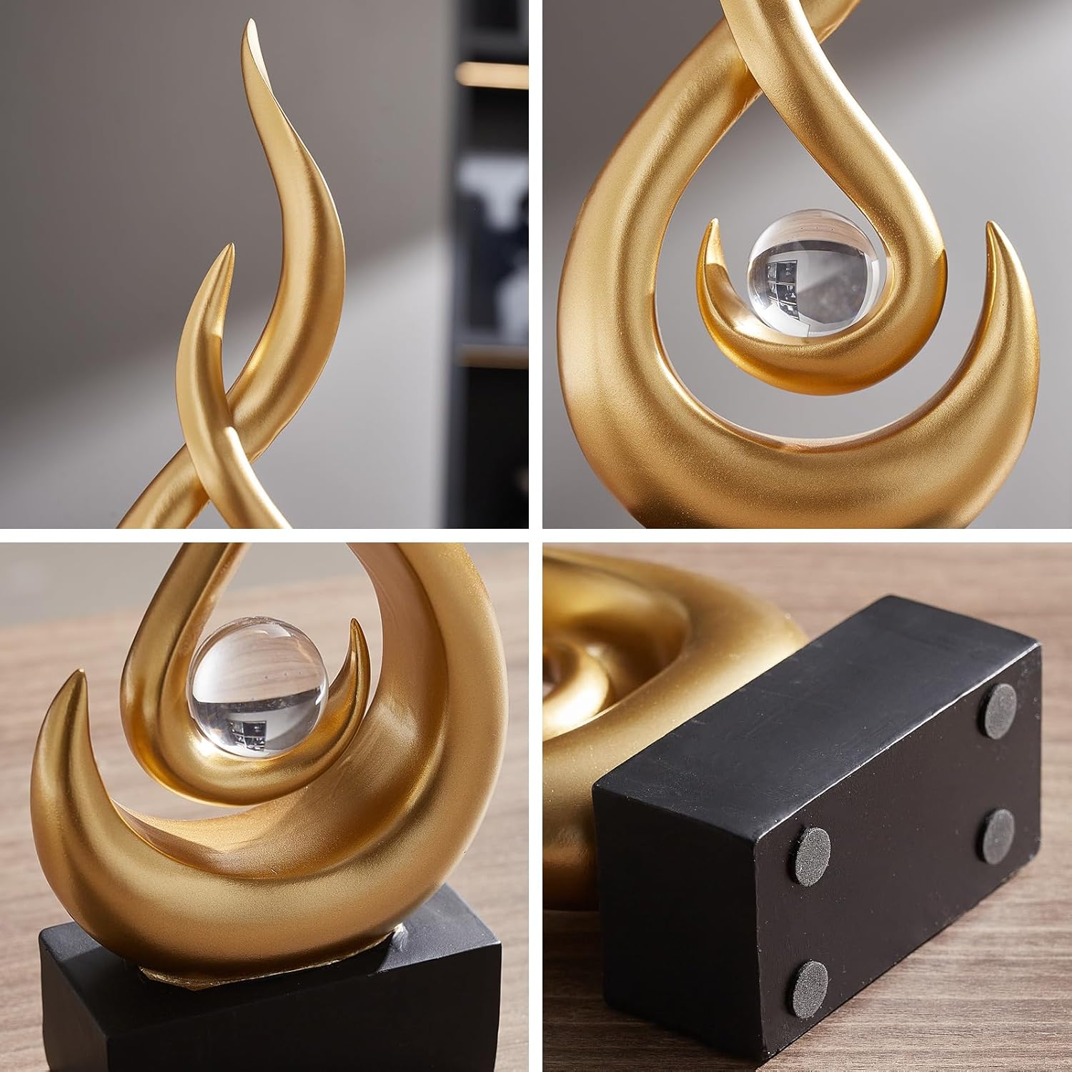 Resin Flame Statue Modern Centerpiece Ornaments / Gold