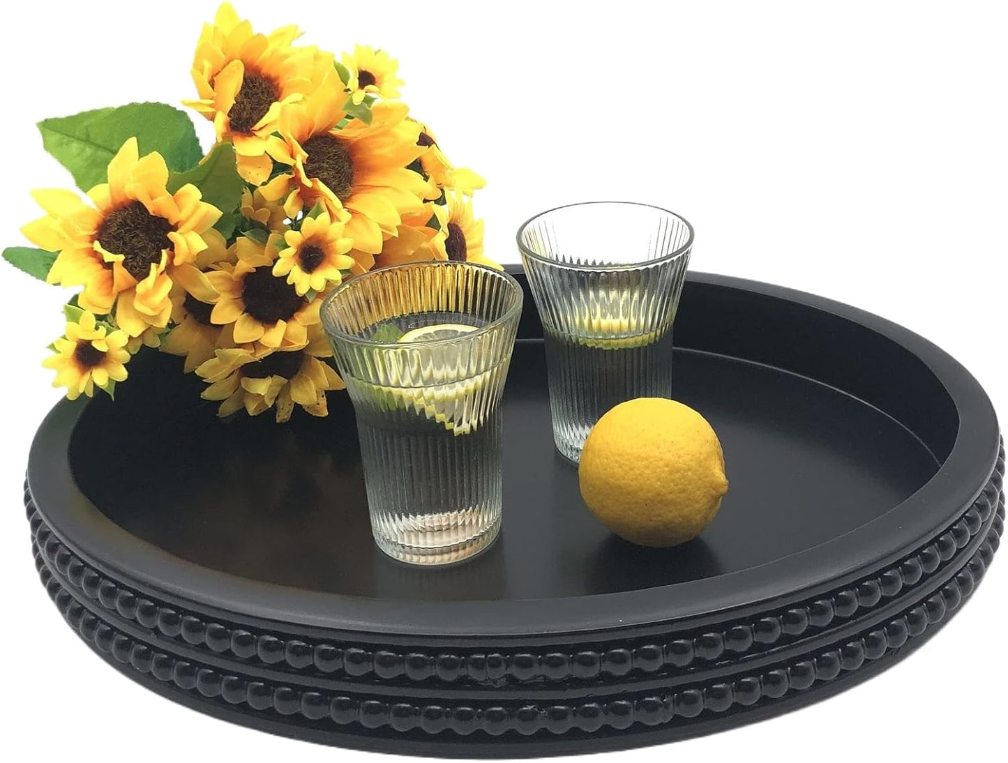Farmhouse Rustic Serving Tray / Black