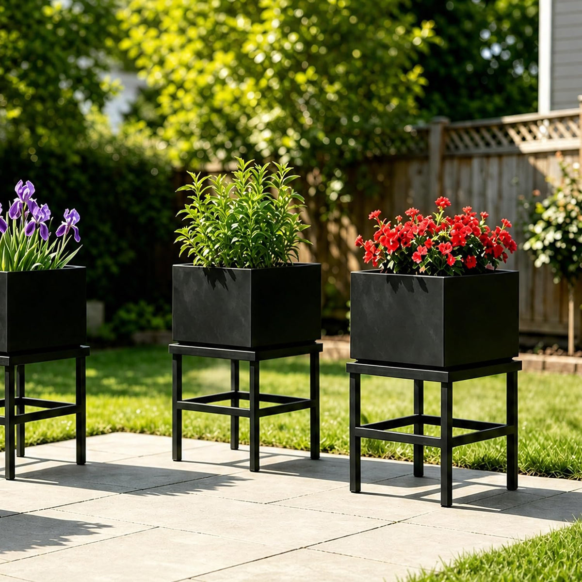 Metal Heavy Duty Plant Stand Indoor Outdoor,13 Inch Large Plant Stands Riser,Tall Wrought Iron Pedestal Holders for