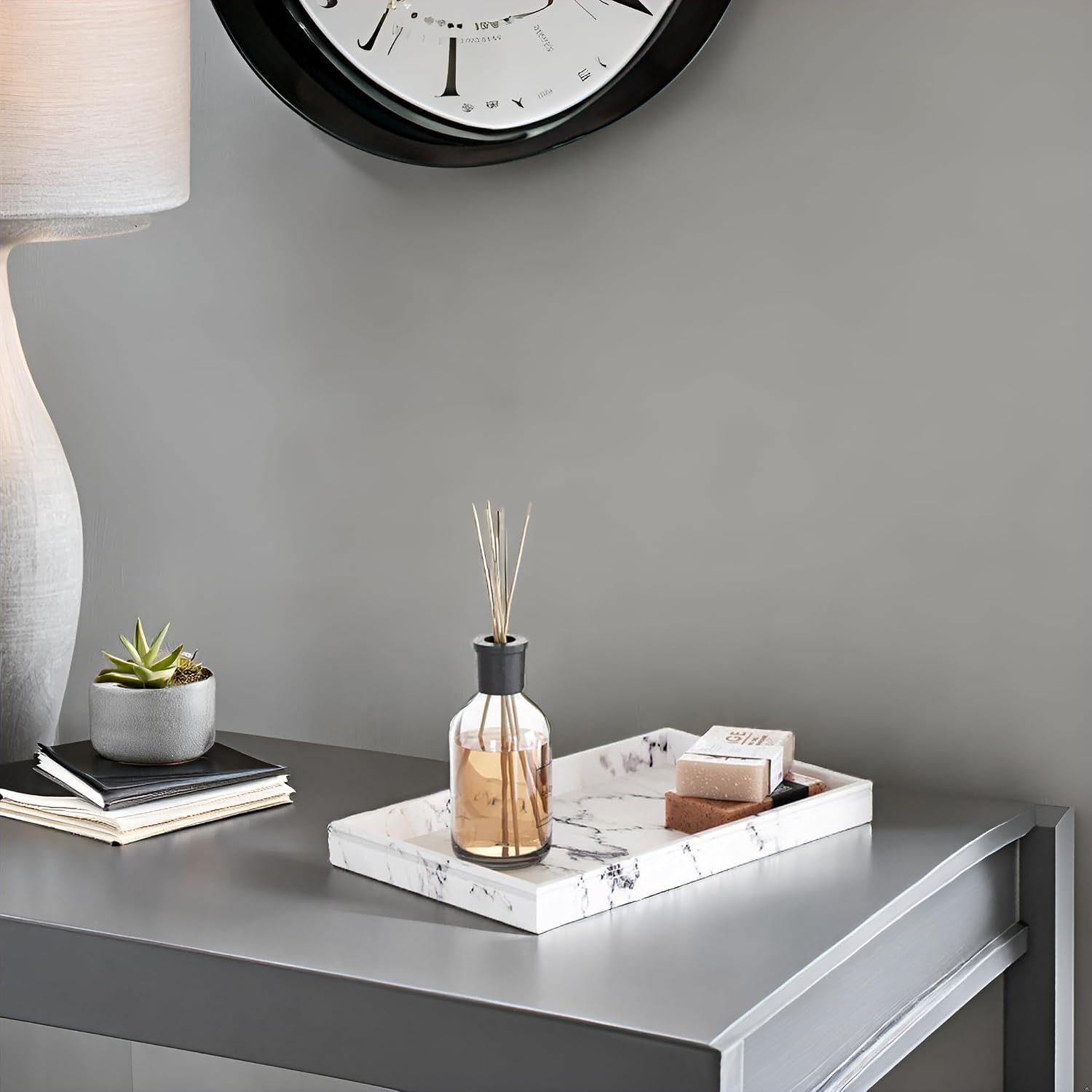 Decor Tray / Coffee Table Tray Decor / White Marble Look