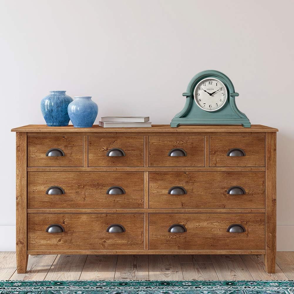 Napoleon Mantel, Desk & Shelf Clock, Vintage | 13 x 10 inch, Domed Lens, Quartz Movement, ABS Plastic Case, Aged Teal