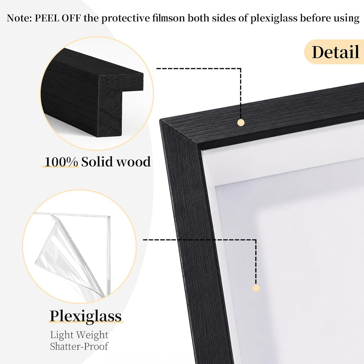Shadow Box Frame 8"x 10" - 4 Pack Wood Deep Shadowbox with Glass | Shadow Boxes Display Cases Suitable for Photos