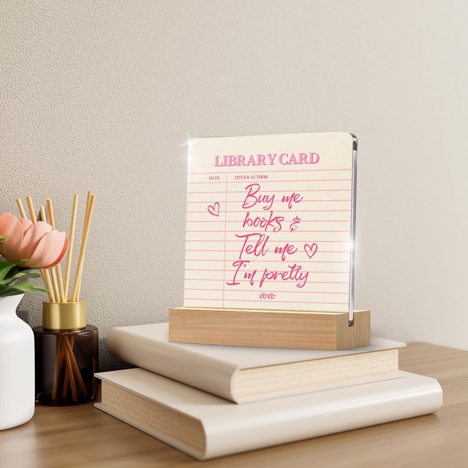 Wooden Stand for Women Book Lovers