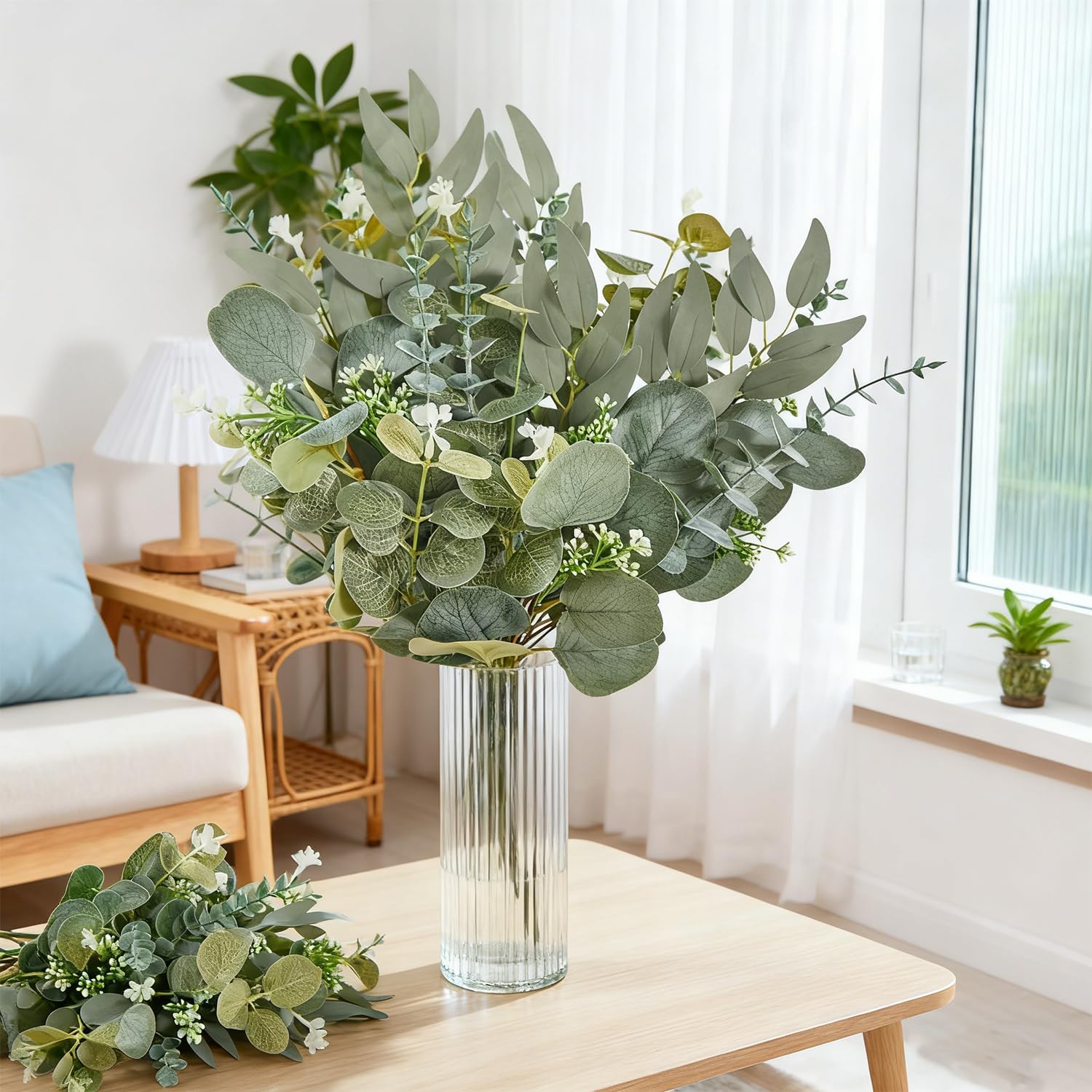 Faux Plants / Artificial Eucalyptus Leaves Stems Bulk / Silver / Set of 120