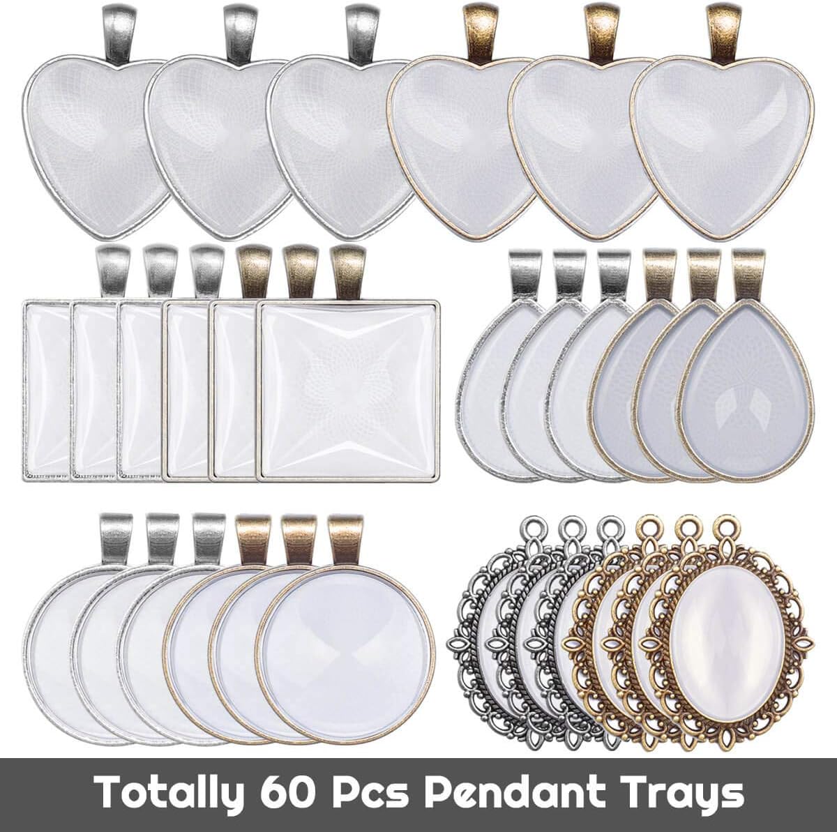 Pendant Trays / Bezel Pendant Trays Blanks / Set of 60