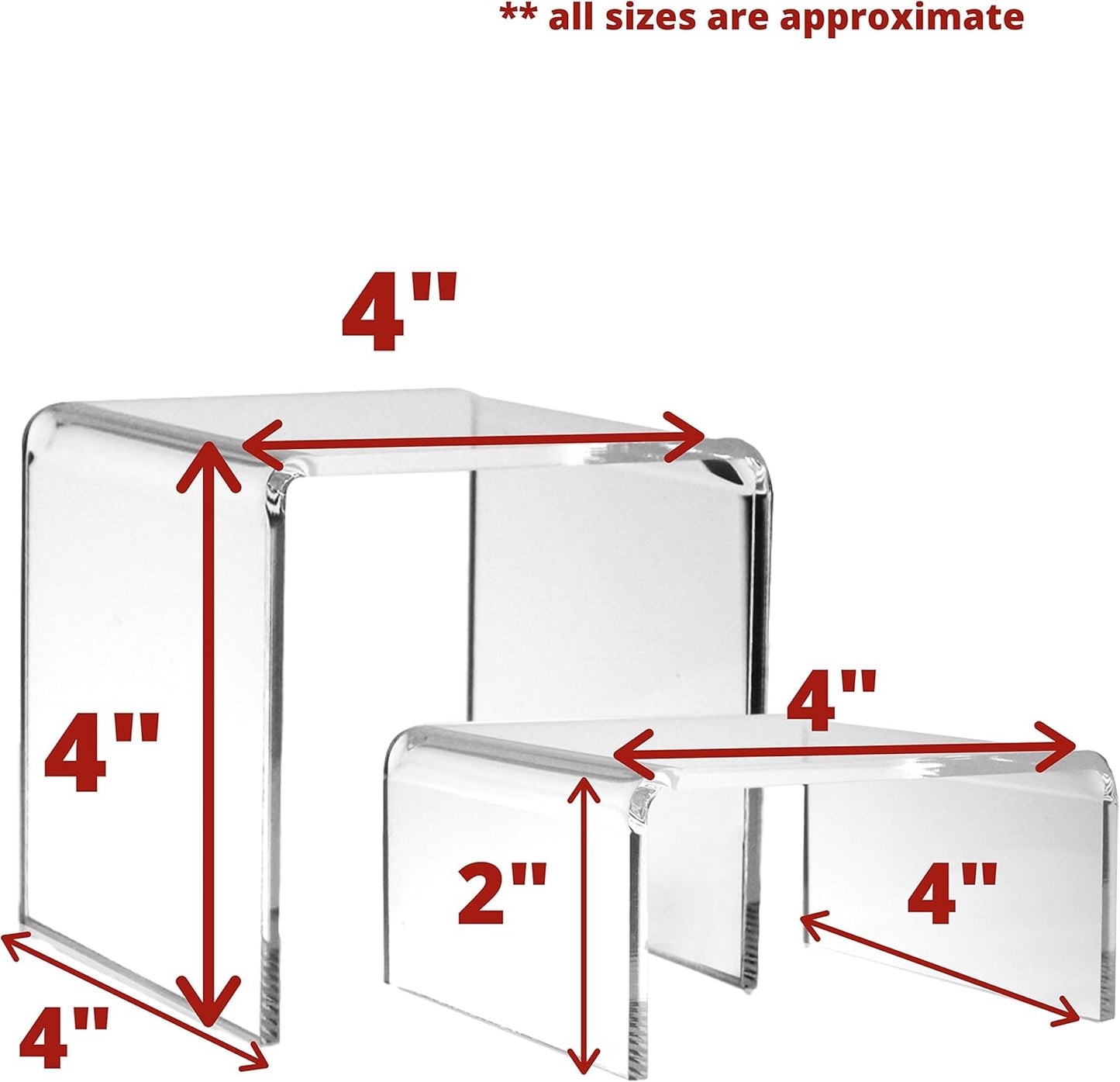 Transparent Tabletop Stands / Clear / Set of 2