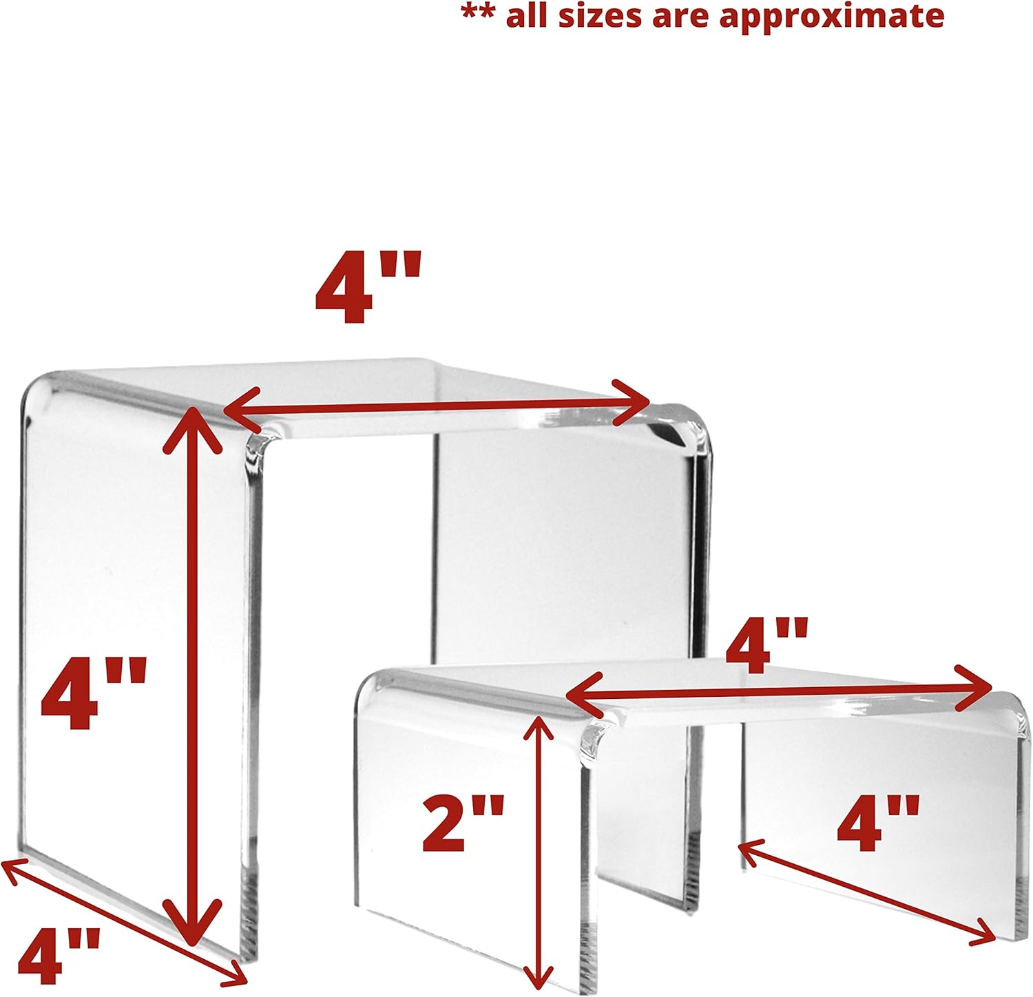 Transparent Tabletop Stands / Clear / Set of 2