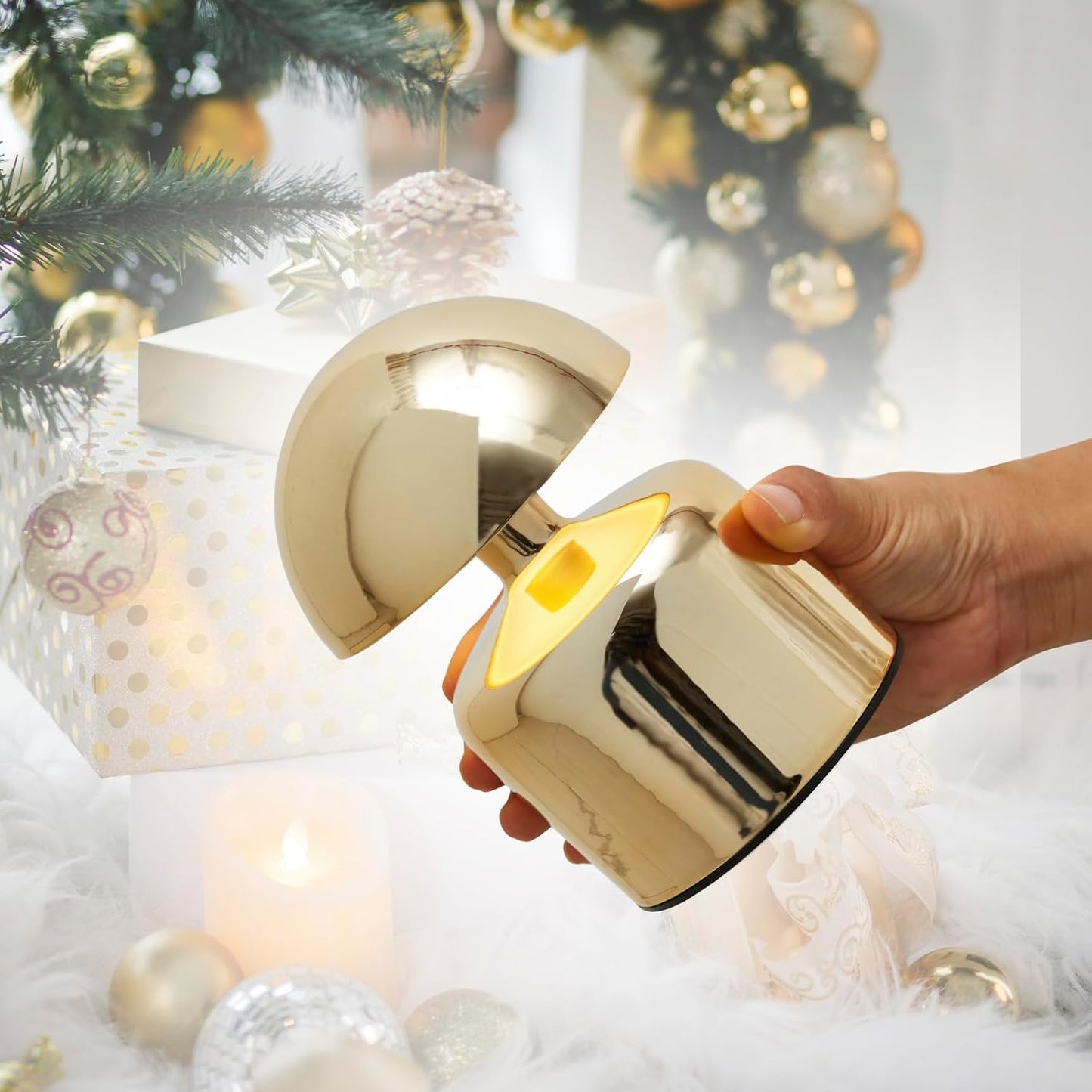 SAIWEYA Modern Cordless Mushroom Small Table Lamp, Dimmable Touch Battery | 3-Way Dimmable, Mini Rechargeable LED Desk