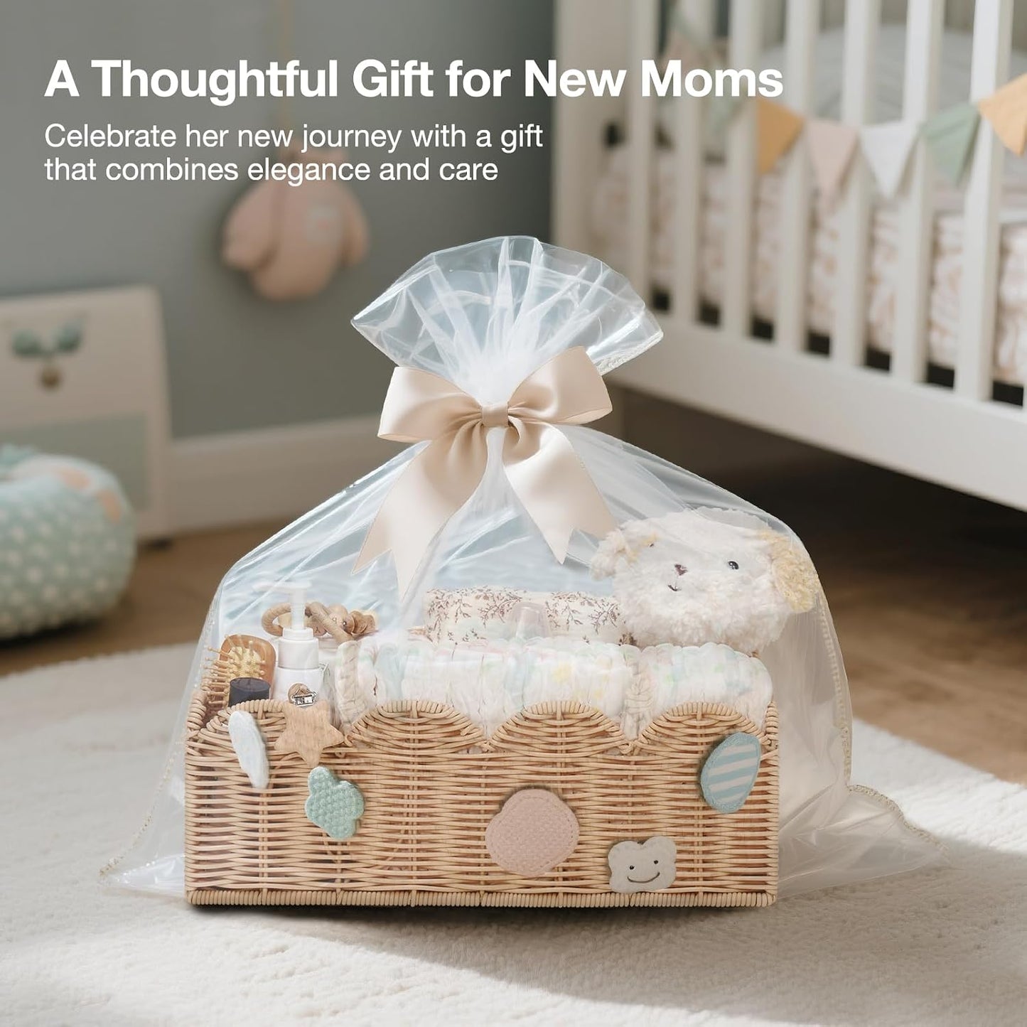 Wicker Diaper Caddy Organizer / Natural / L