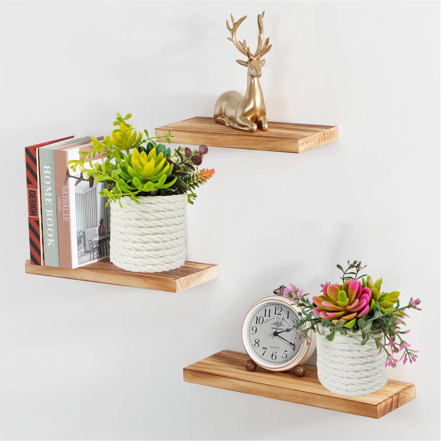 Fake Succulents Plants Artificial Small Succulent Plants Potted / Green / Set of 2