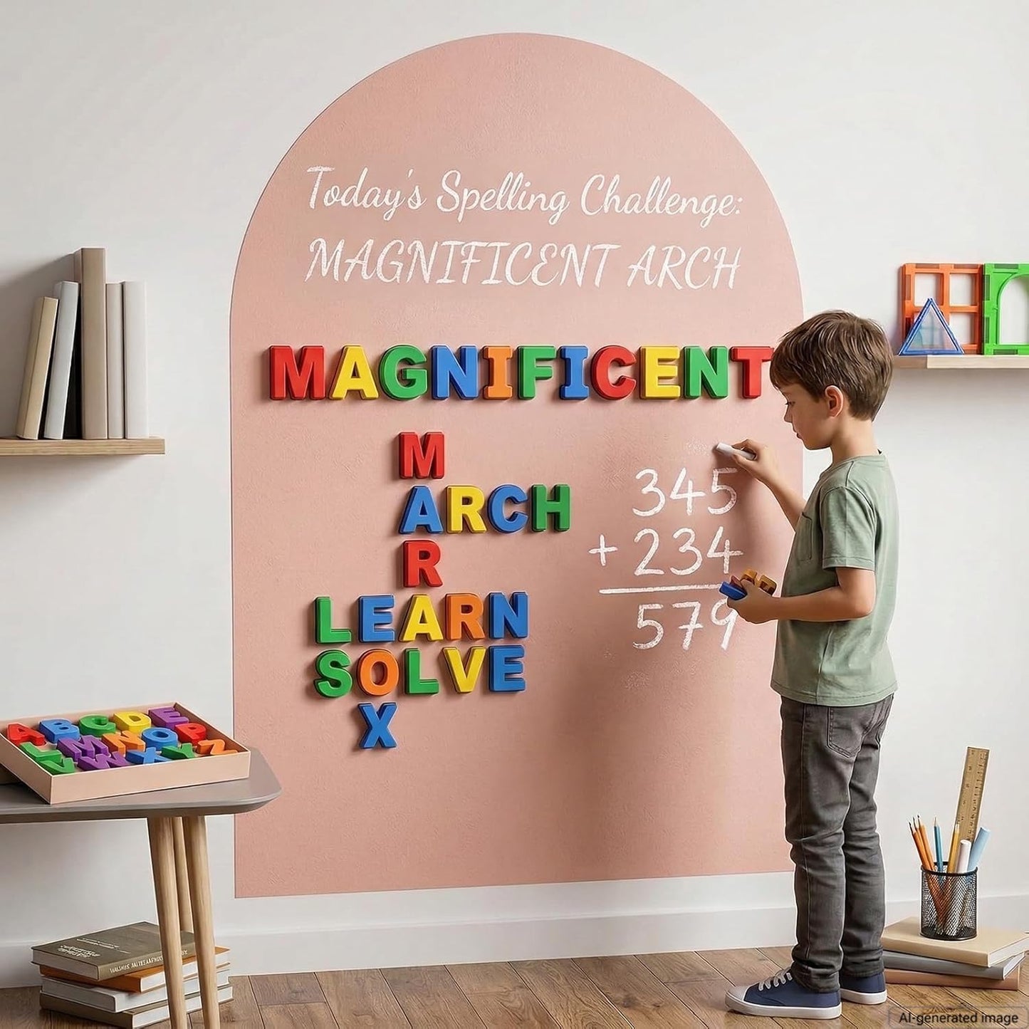 Large Magnetic Wall Decal / Camel Pink / 23.6 x 39.4