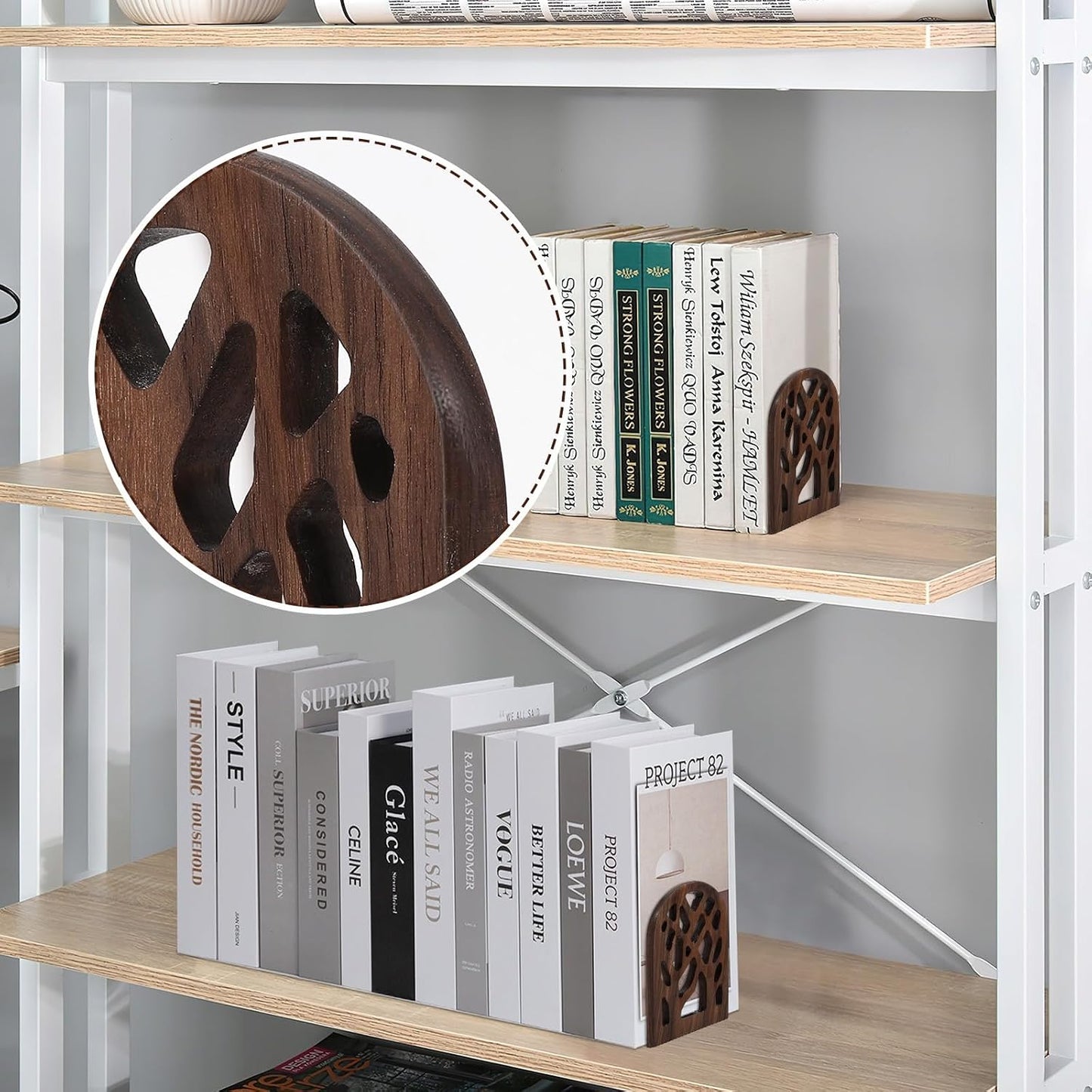 Wood Tree Book Ends / Set of 2