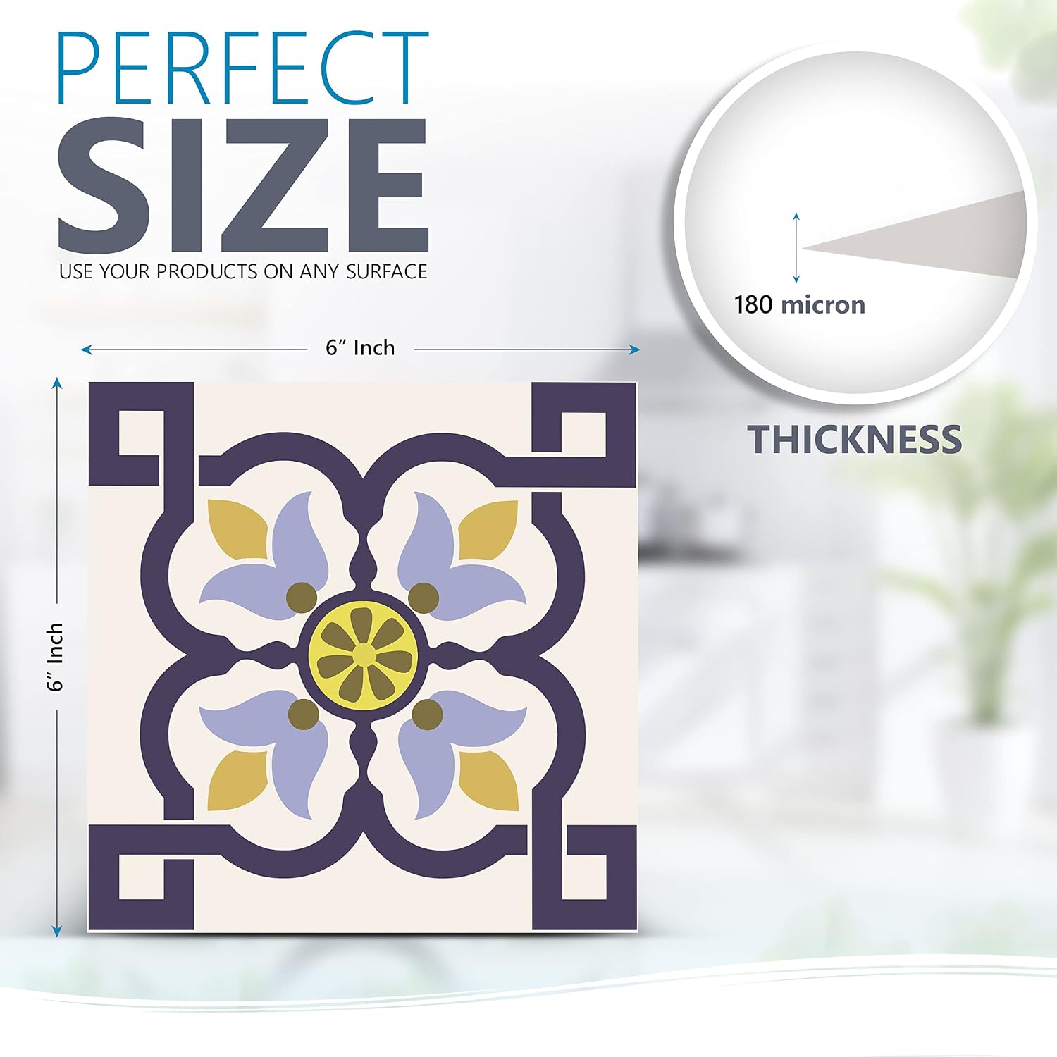 Tile Stickers 24 PC Set Authentic Traditional Talavera Tiles Stickersl Bathroom & Kitchen Tile