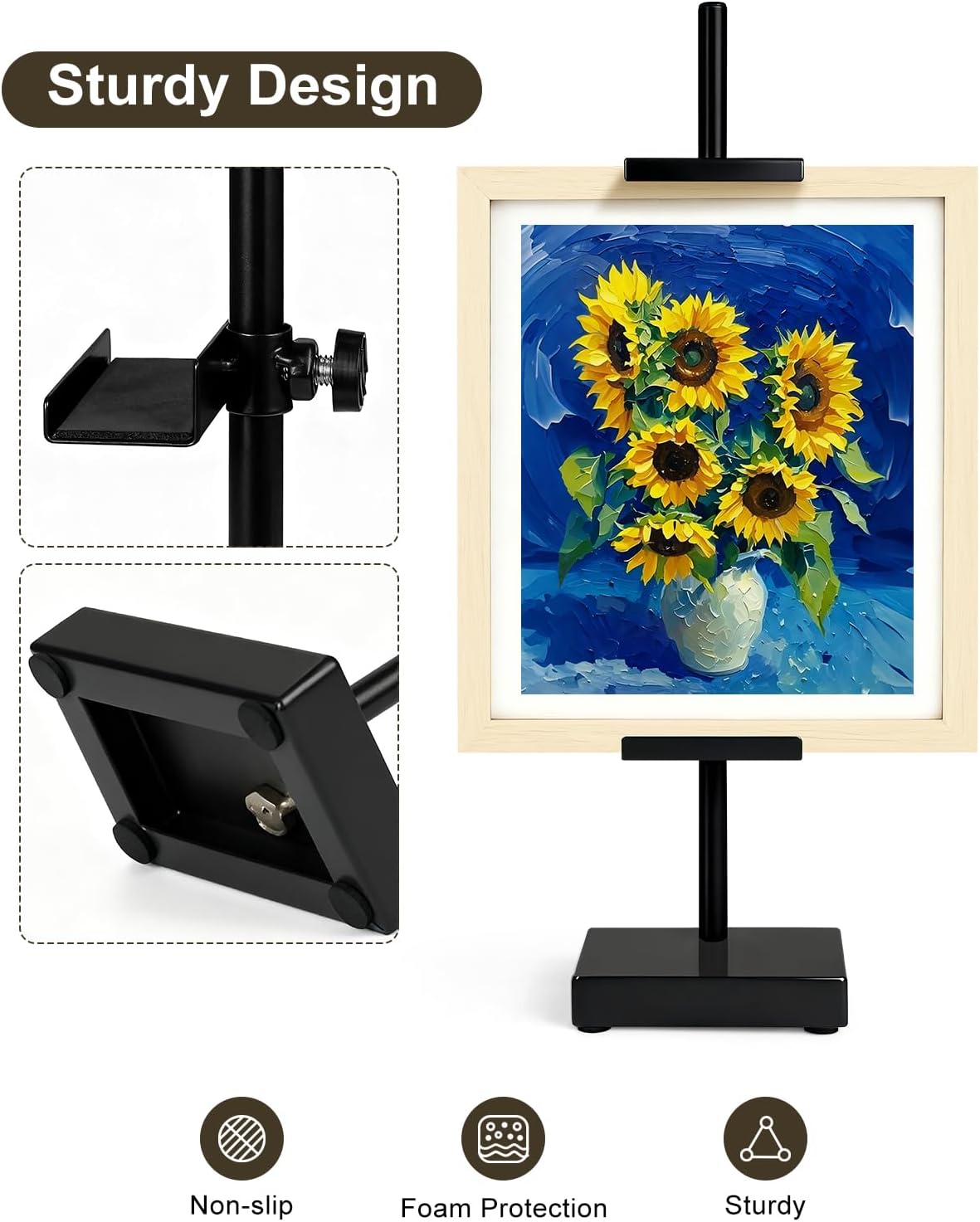 Metal Picture Frame Holder Stand Table / Black
