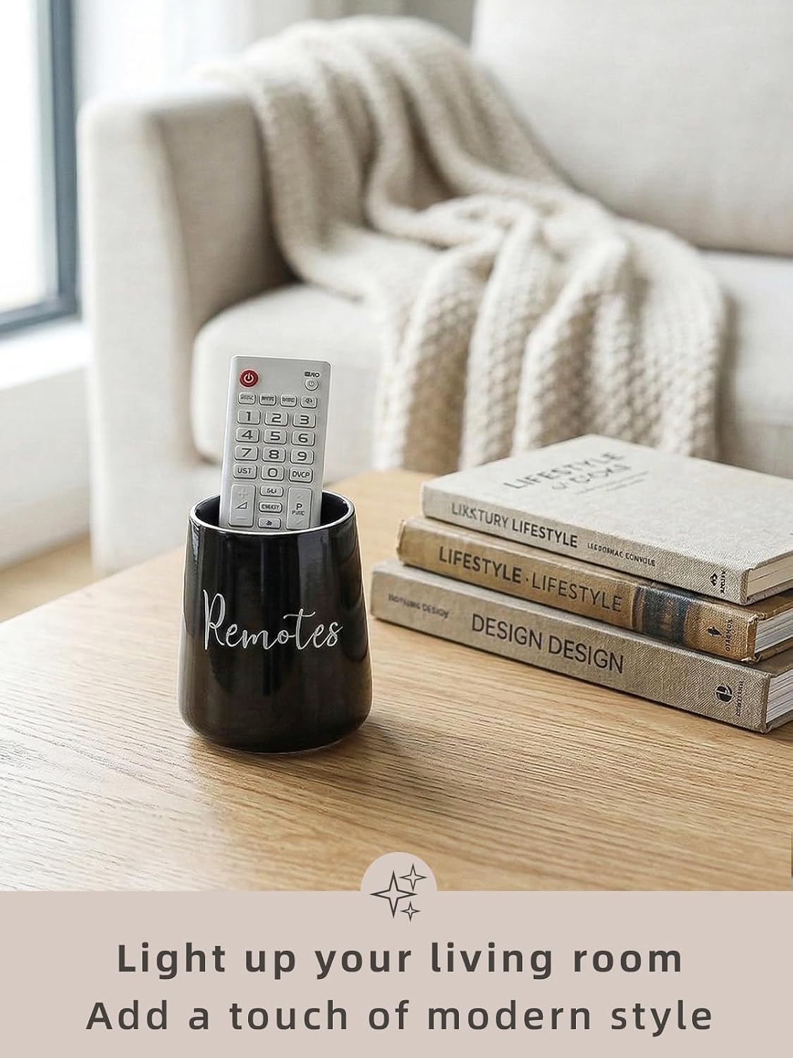 Ceramic Remote Control Holder / Black