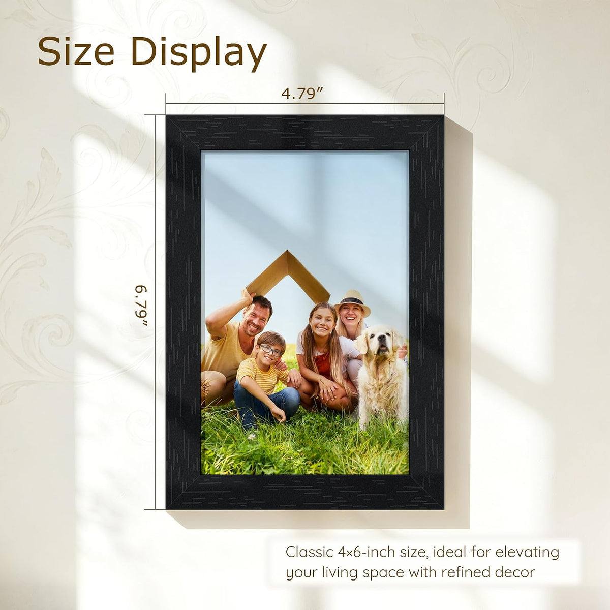Wiscet 4x6 Picture Frame Set of 16, Black Woodgrain | Photo Frame with HD Plexiglass, for Wall or Tabletop Display