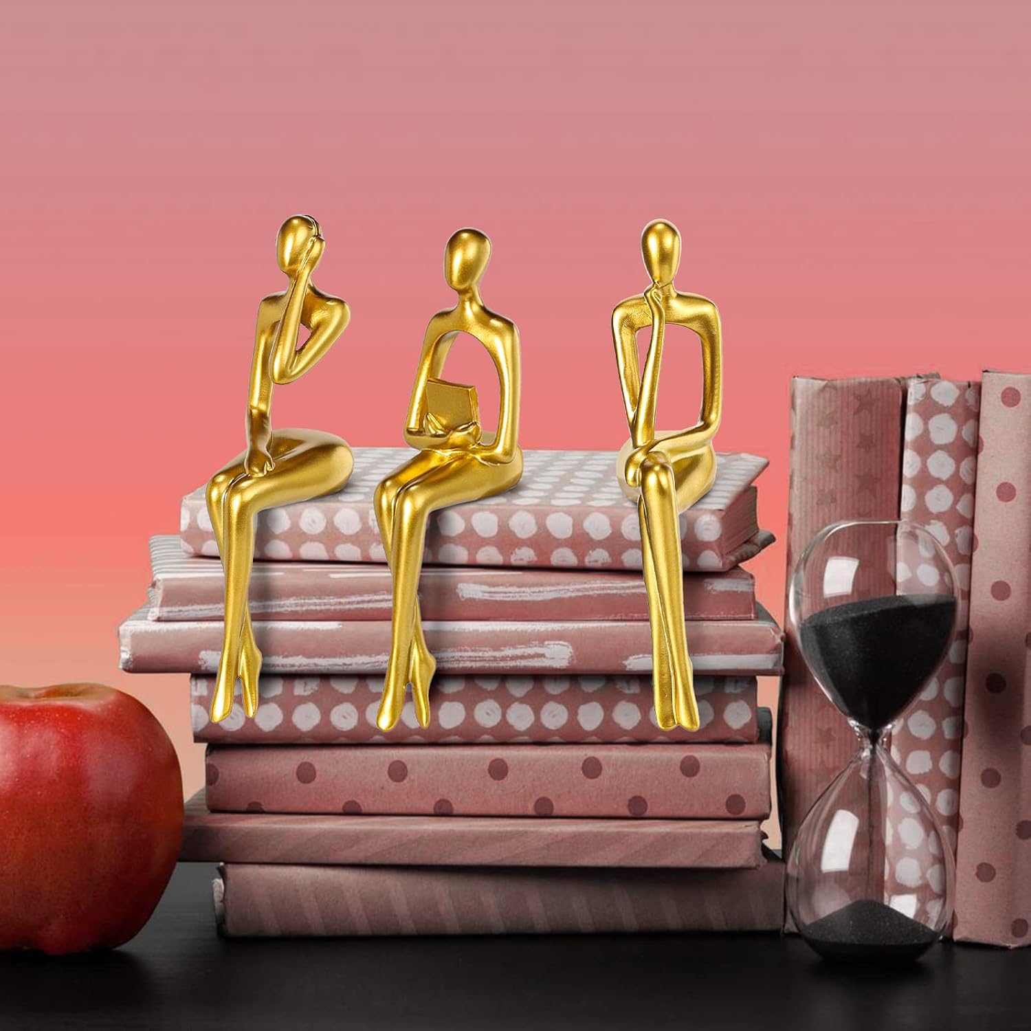 Golden Resin Collectible Figurines / Sitting Posture--gold