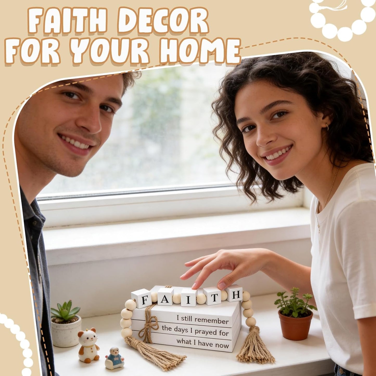 Farmhouse Fake Decorative Books Wooden Box / White