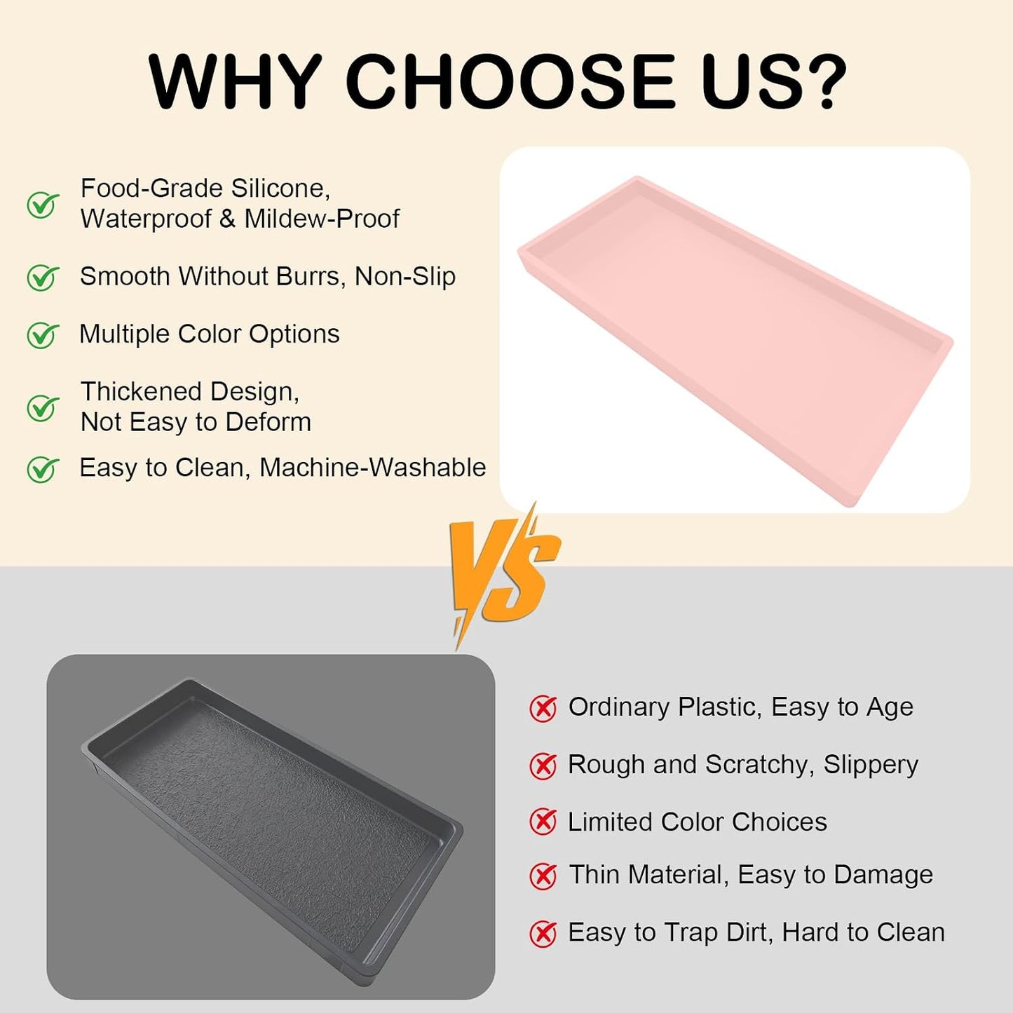 Bathroom Vanity Tray / 2pink / 8 x 5 / 2PCS11. / Set of 2