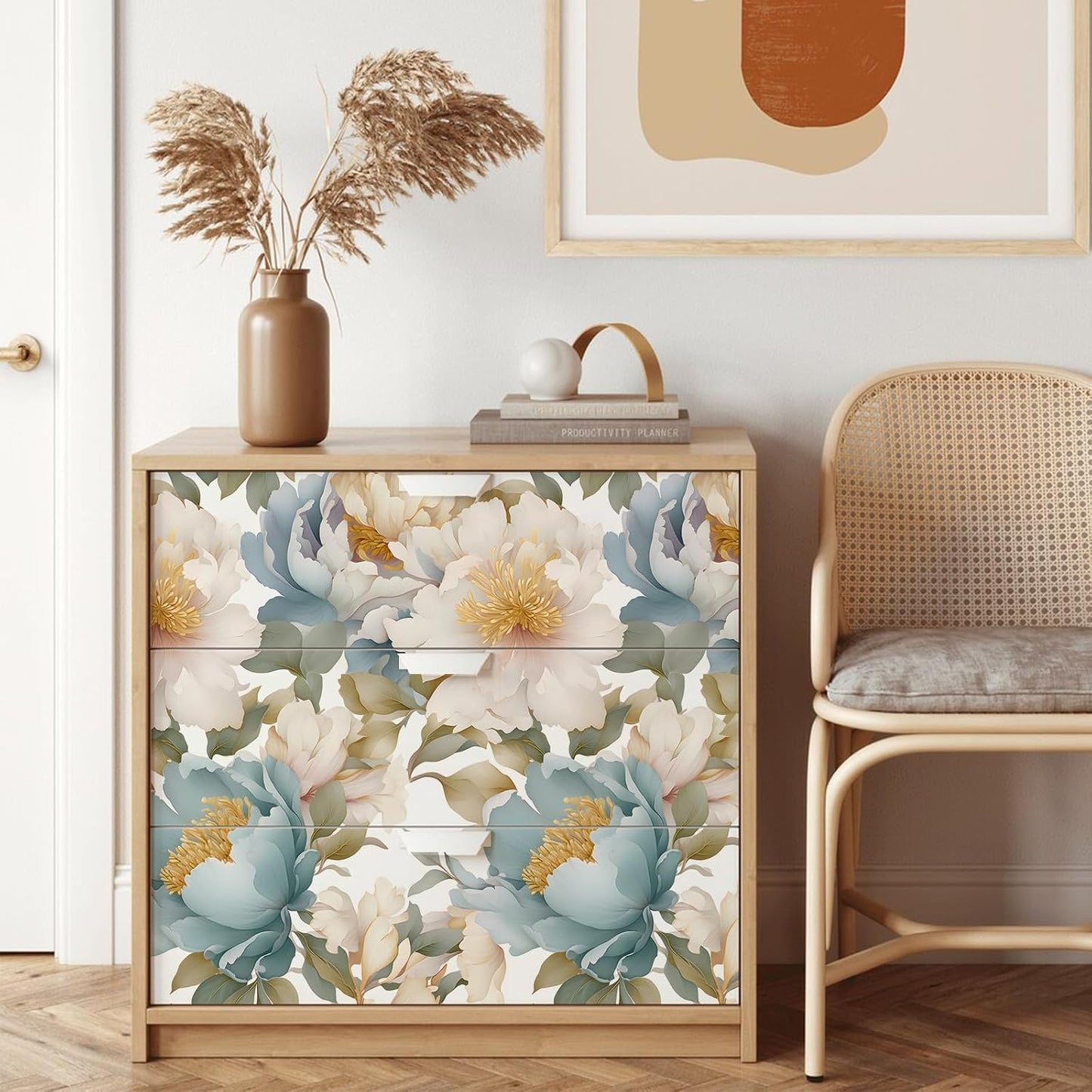 Peony Vintage Floral Removable Wallpaper / 17.7 x 236.2