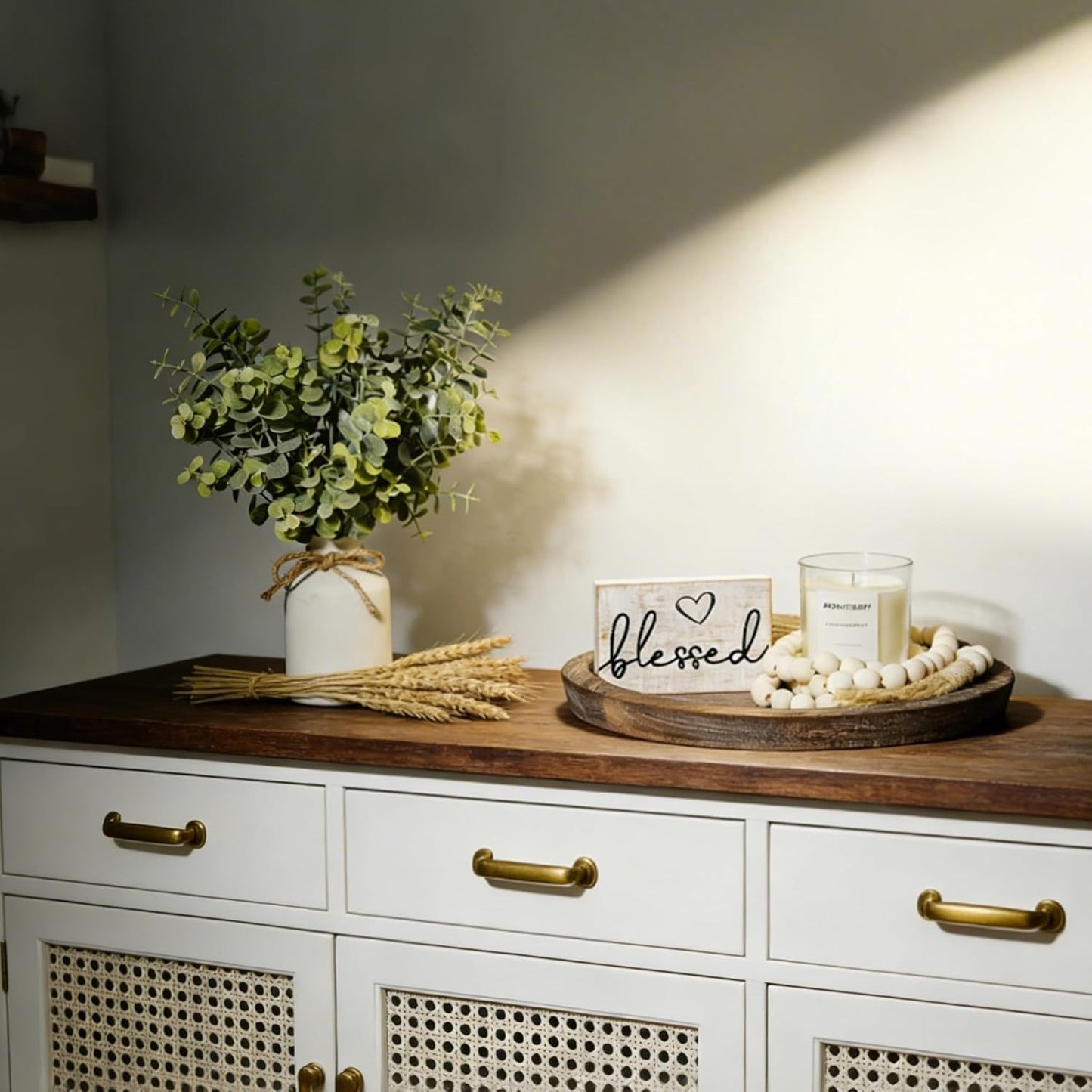 Rustic Modern Farmhouse Decor for Your Living Room / Brown / Set of 6