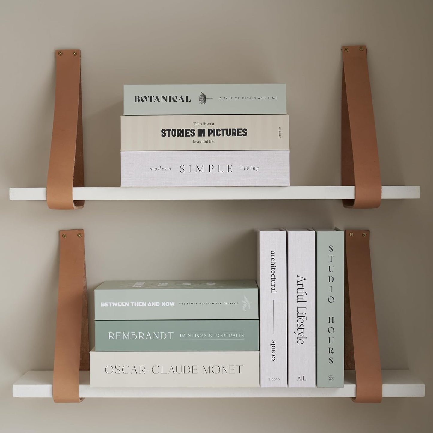 Decorative Books / Boxes Coffee Table / Sage / Set of 9